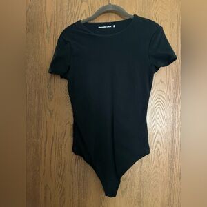 Abercrombie & Fitch Black Short Sleeve Bodysuit